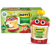 Mott's No Sugar Added applesauce in a clear pouch for on-the-go snacking