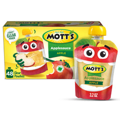 Mott's Original Applesauce 3.2 oz clear pouch for mess-free on-the-go snacking
