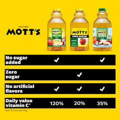 Mott's Zero Sugar Apple Juice Bottle Front – easy grab-and-go
