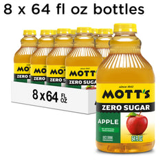 Motts Zero Sugar Apple Juice multipack display on kitchen counter