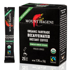 Mount Hagen instant decaf coffee pack ready for on-the-go