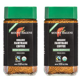 Mount Hagen decaf jar front label with organic fair trade branding.