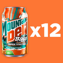Mountain Dew Baja Cabo Citrus 12-pack display, ideal for parties and shared moments.