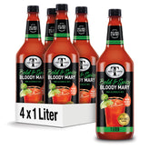 Mr and Mrs T Bold and Spicy Bloody Mary Mix bottle on a bar shelf for premium cocktails