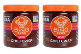 MR BING Chili Crisp jar front view, showcasing versatile flavor for eggs and rice