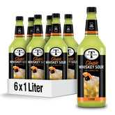 Mr & Mrs T Whiskey Sour Mix bottle front, premium cocktail mixer.