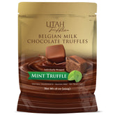 Mrs. Call's Utah Truffles packaging showcases premium Belgian chocolate for gifting.