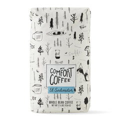 Mt. Comfort Coffee El Salvador Medium Roast pack shot with resealable bag and freshness focus