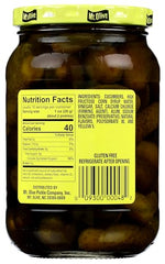 Mt Olive Sweet Gerkins Pickles 16 oz jar open for ready to eat snacking.