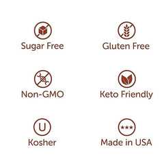 MT&L Salted Caramel Syrup used as a dessert topping for keto treats.