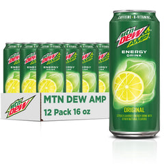 Mtn Dew AMP Energy Original can front showing bold citrus flavor.