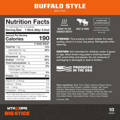 MTN OPS Big Stick buffalo-style; individually wrapped sticks ideal for travel snacking