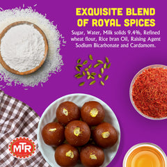 MTR Gulab Jamun plate with sweets, ideal for sharing