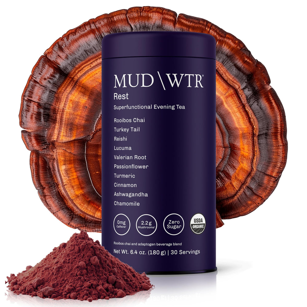 MUD\\WTR Rest cup preparation for a calming evening ritual