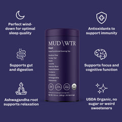 MUD\\WTR Rest rooibos chamomile flavor with floral notes for relaxation