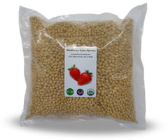 Mulberry Lane Farms organic whole soybeans in a bulk bag for easy storage.