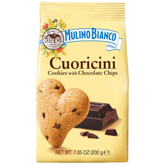 Buttery texture and crisp edges of Mulino Bianco Cuoricini for dunking.
