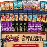 Munch Mania gift basket with trail mix snacks, ideal for gifting and office snacking.