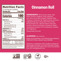 Munk Pack Cinnamon Roll Probiotic Bar texture closeup, soft chewy bite