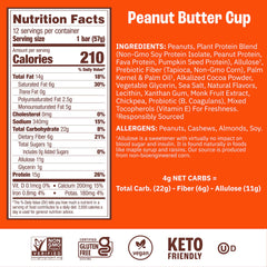 Munk Pack Peanut Butter Cup bar texture close-up highlighting plant protein