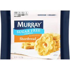 Murray Sugar Free Shortbread Cookies pack on a table, ideal for quick sugar-free snacking