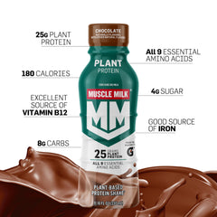 Muscle Milk Plant Based Protein Shake served in a glass with a layered look.
