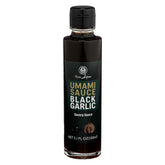 Muso From Japan Black Garlic Umami Sauce bottle pour enhances savory meals