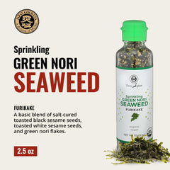 Muso From Japan green nori furikake on white rice boosts flavor naturally.