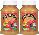 Musselman's Chunky Apple Sauce front view in a 24 oz jar, perfect for quick snacks.