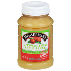 Musselmans Unsweetened Apple Sauce jar front, pure natural apples for snacking