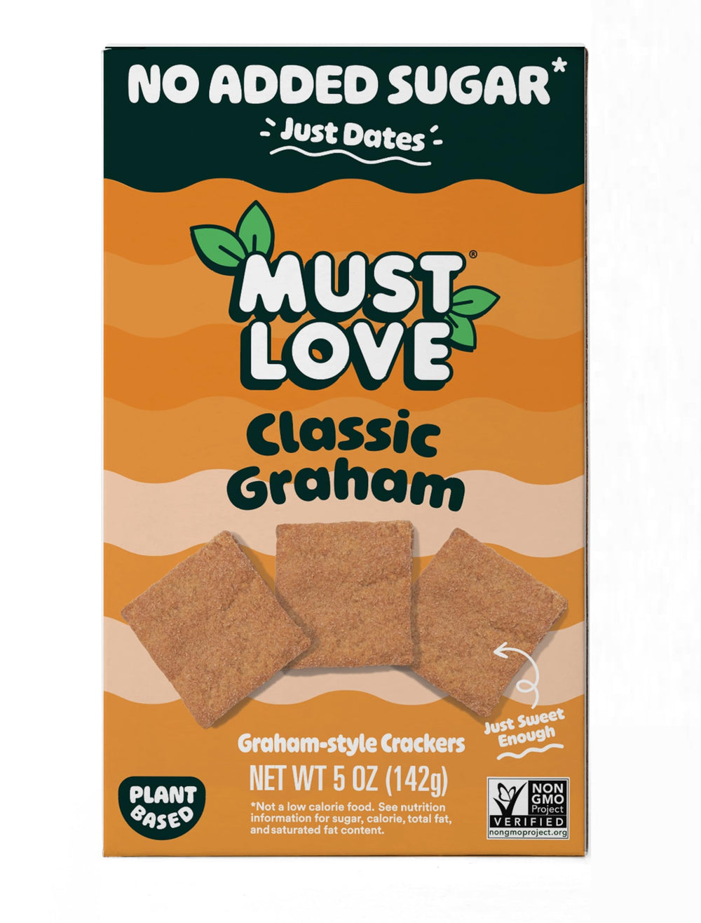Must Love Classic Graham Crackers bulk pack on kitchen shelf, ideal for family snacking.
