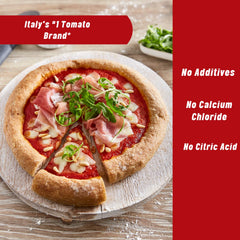Mutti tomato sauce pouring action emphasizes rich flavor perfect for flatbreads