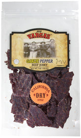 MV Vargas California Dry Style Jerky Garlic Pepper bag—on-the-go protein snack.
