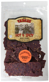 MV Vargas California Dry Style Jerky hot-spicy packshot; bold on-the-go snack