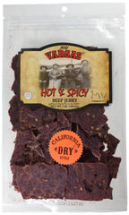 MV Vargas California Dry Style Jerky hot-spicy packshot; bold on-the-go snack