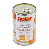 MW Polar All Natural Pumpkin can closeup showing pure pumpkin in a BPA-free can for baking