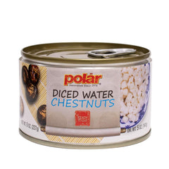 MW Polar water chestnuts diced 8oz close-up showing crisp texture for stir-fries.