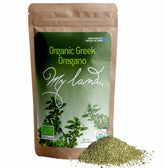 My Land Organic Greek oregano dried leaves ready to season Mediterranean dishes
