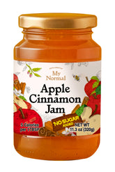 My Normal No Sugar Apple Cinnamon Jam apple dices bottle pour showcases fresh texture and toast-friendly flavor