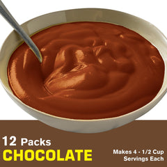 My-T-Fine chocolate pudding stirred in a bowl for a creamy treat.