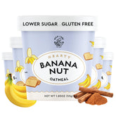MYLK LABS Banana Nut Oatmeal Cup packaging shows a quick, convenient breakfast option.