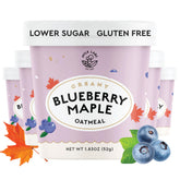MYLK LABS Blueberry Maple Oatmeal Cup on a breakfast setup for quick nourishment.