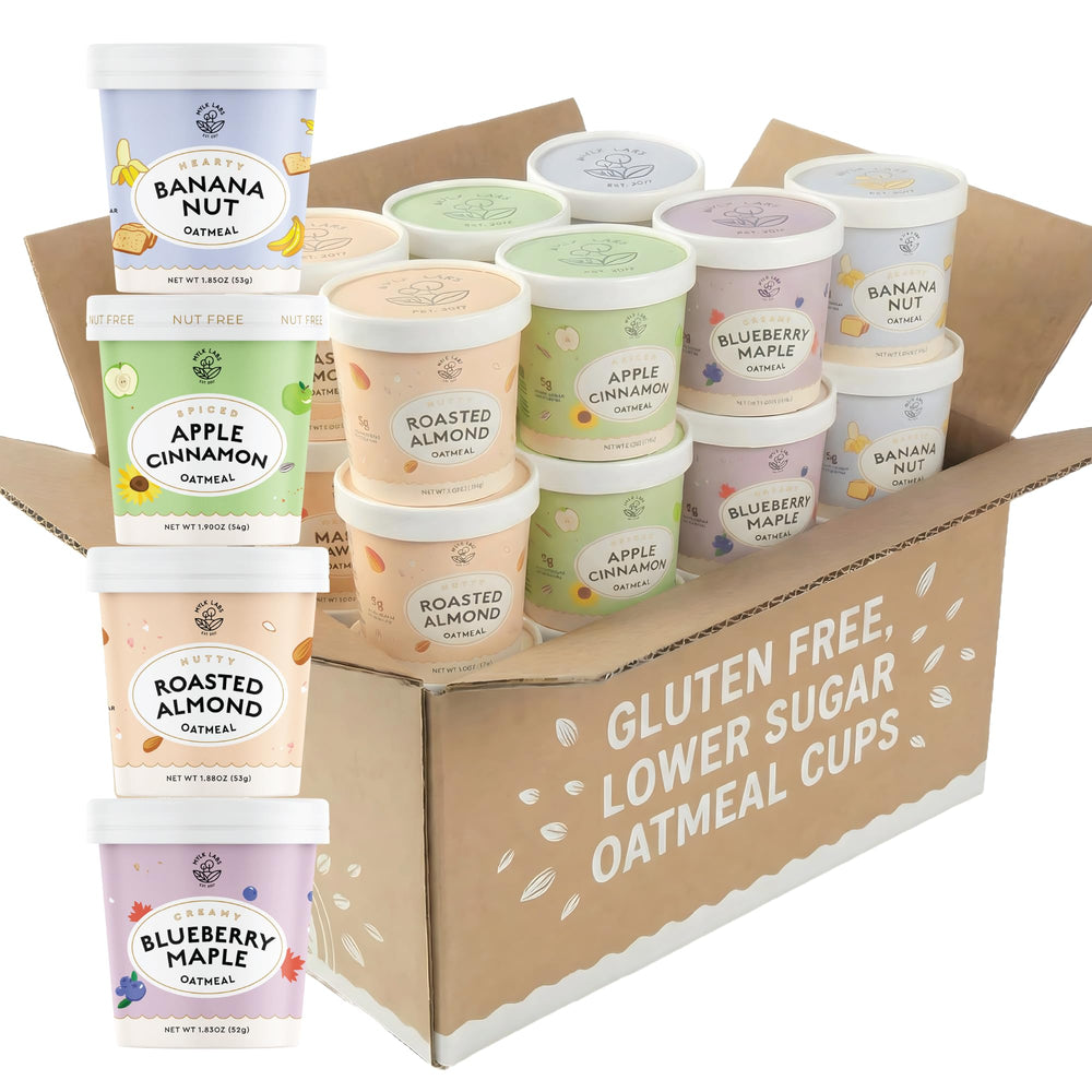 MYLK LABS Apple Cinnamon Cup oatmeal offers a quick protein breakfast for busy mornings.