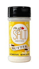 MySALT Butter packaging on a shelf highlights a clean-label, zero-sodium option