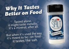 MySALT packaging label highlights clean ingredients and no MSG.