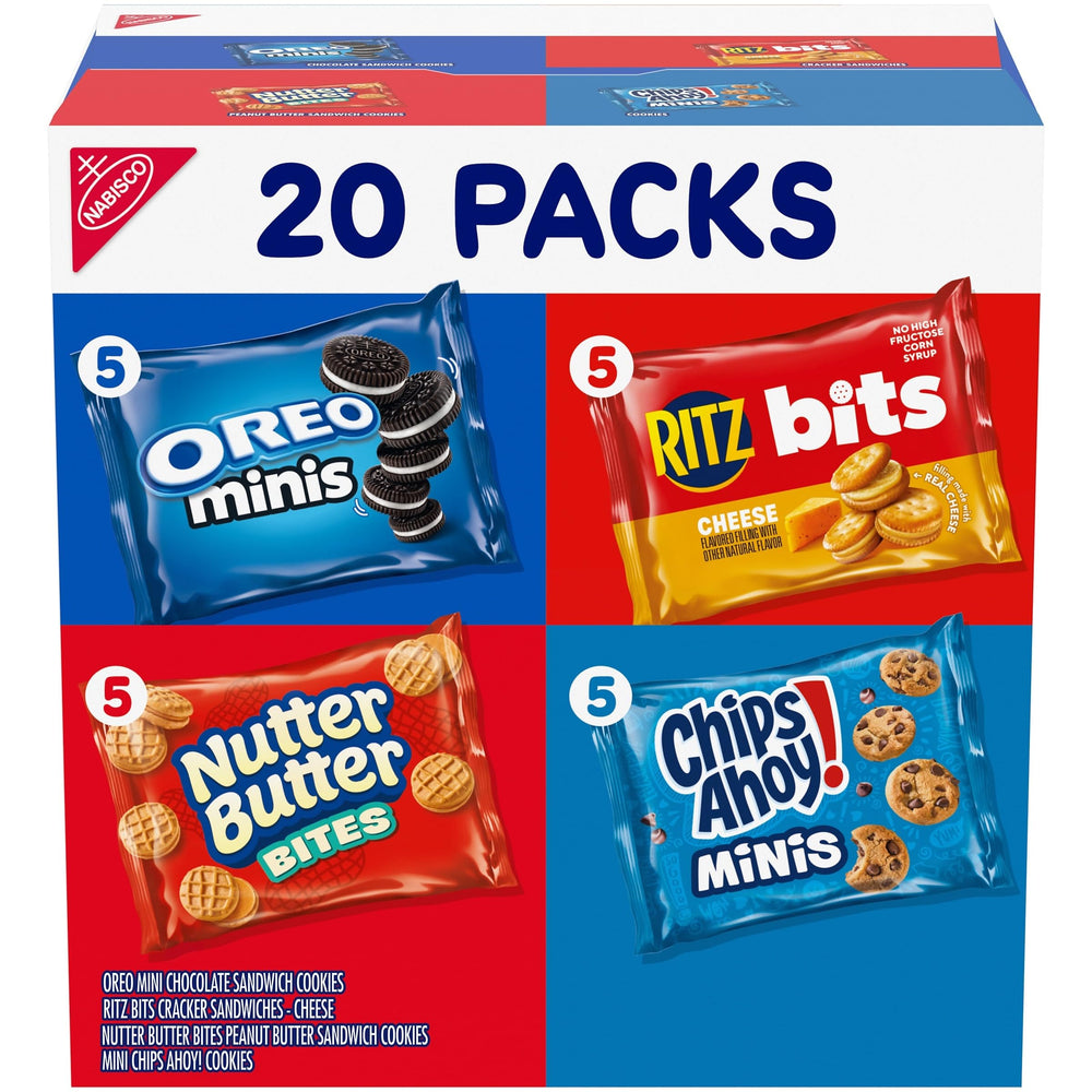 Nabisco Classic Mix 20-pack snacks for lunchboxes and on-the-go snacking.