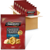 Nabisco Sargento Cheese Bakes packaging showing six bags for easy bulk snacking