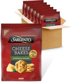 NABISCO Sargento Cheese Bakes crackers close-up of parmesan and oregano flavor, perfect for party trays.