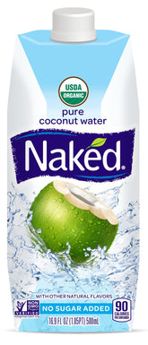 Naked Coconut Water 12-pack bottles for natural hydration after workouts