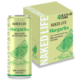 Naked Life Margarita can on ice highlights zero sugar and low calories
